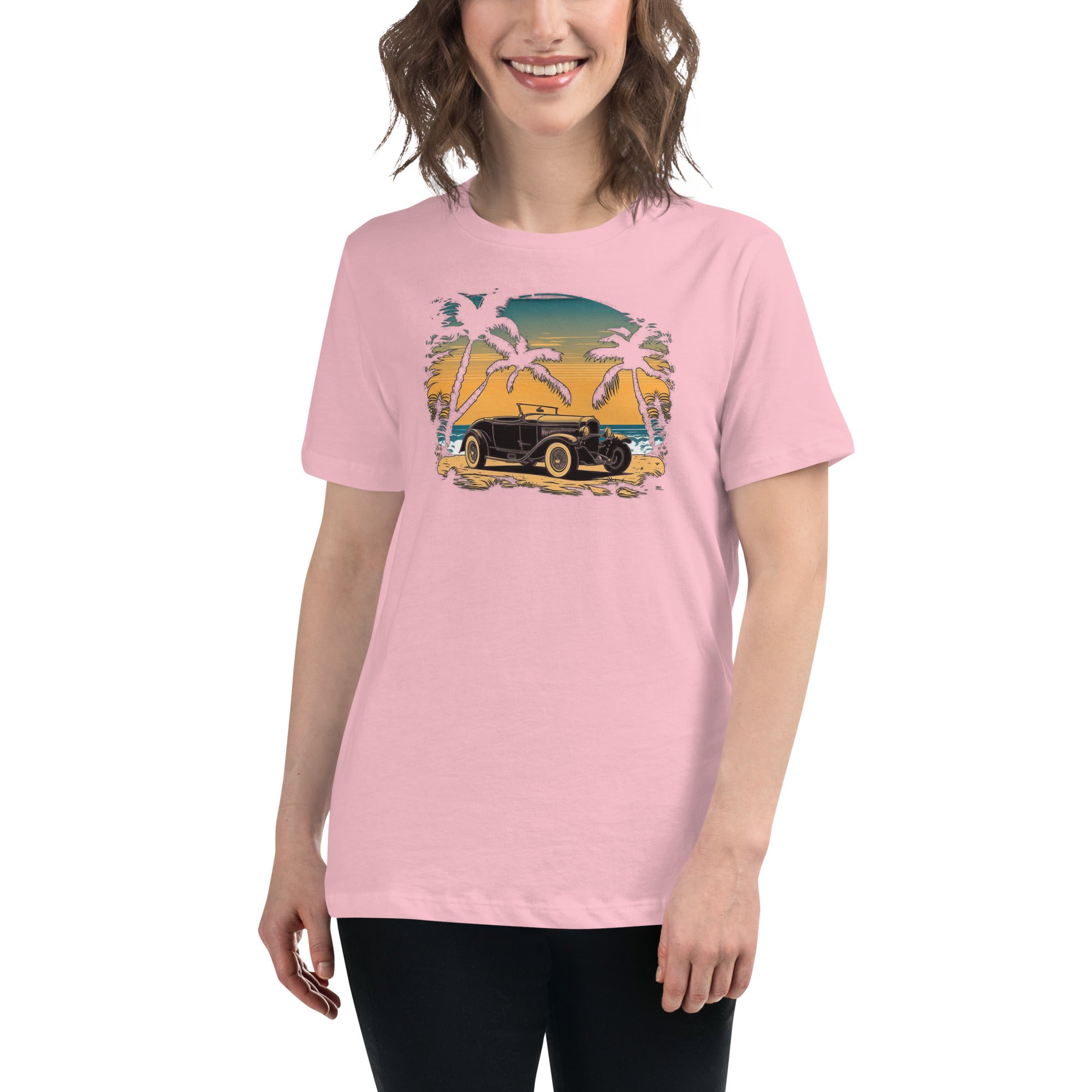 Sunset Beach 1932 Ford Hot Rod Roadster - Women's Relaxed T-Shirt